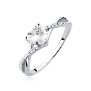 Inel argint cu inima DiAmanti Z1685A_W-DIA (Argint 925‰ 1,8 g.)